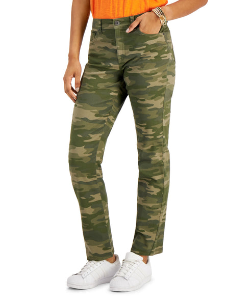 Style & Co Camo Print Straight Leg Jeans